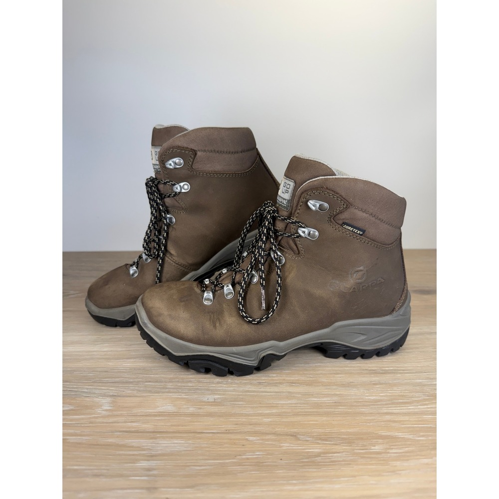 Scarpa Hiking Boots Luna GTX Brown Leather Gorpcore Utility Outdoors Women 7